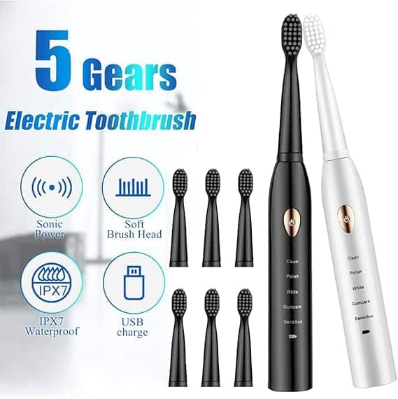 electric toothbrushes for adults kids | smart timer usb charge rechargeable 5 modes ( random colour ) electric toothbrushes for adults kids | smart timer usb charge rechargeable 5 modes ( random colour )