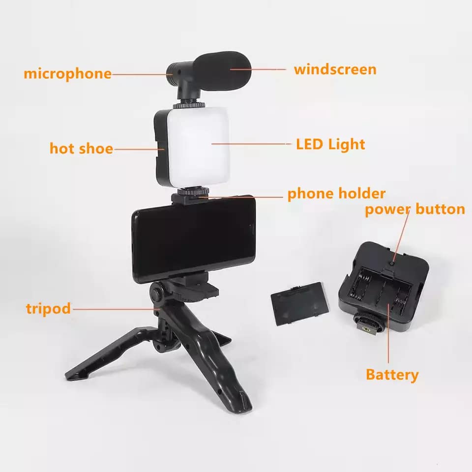 vlogging kit accessories for mobile phone dslr camera video recording with tripod shoot mic 360 led remote selfie light for live streaming short film vlogging kit accessories for mobile phone dslr camera video recording with tripod shoot mic 360 led remote selfie light for live streaming short film