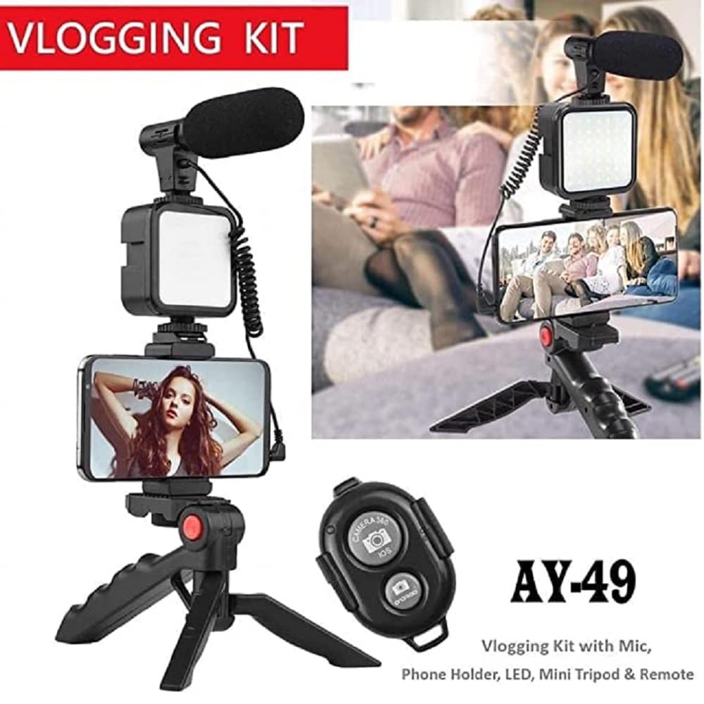 vlogging kit accessories for mobile phone dslr camera video recording with tripod shoot mic 360 led remote selfie light for live streaming short film vlogging kit accessories for mobile phone dslr camera video recording with tripod shoot mic 360 led remote selfie light for live streaming short film