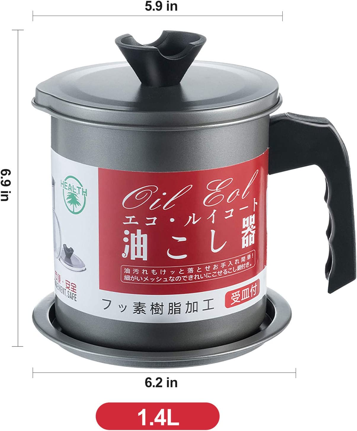 walfos 1.4l stainless steel oil strainer pot 1.4l container jug storage can with filter cooking oil pot for kitchen household tools walfos 1.4l stainless steel oil strainer pot 1.4l container jug storage can with filter cooking oil pot for kitchen household tools