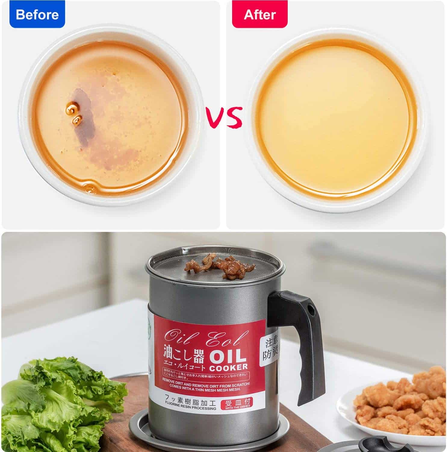 walfos 1.4l stainless steel oil strainer pot 1.4l container jug storage can with filter cooking oil pot for kitchen household tools walfos 1.4l stainless steel oil strainer pot 1.4l container jug storage can with filter cooking oil pot for kitchen household tools