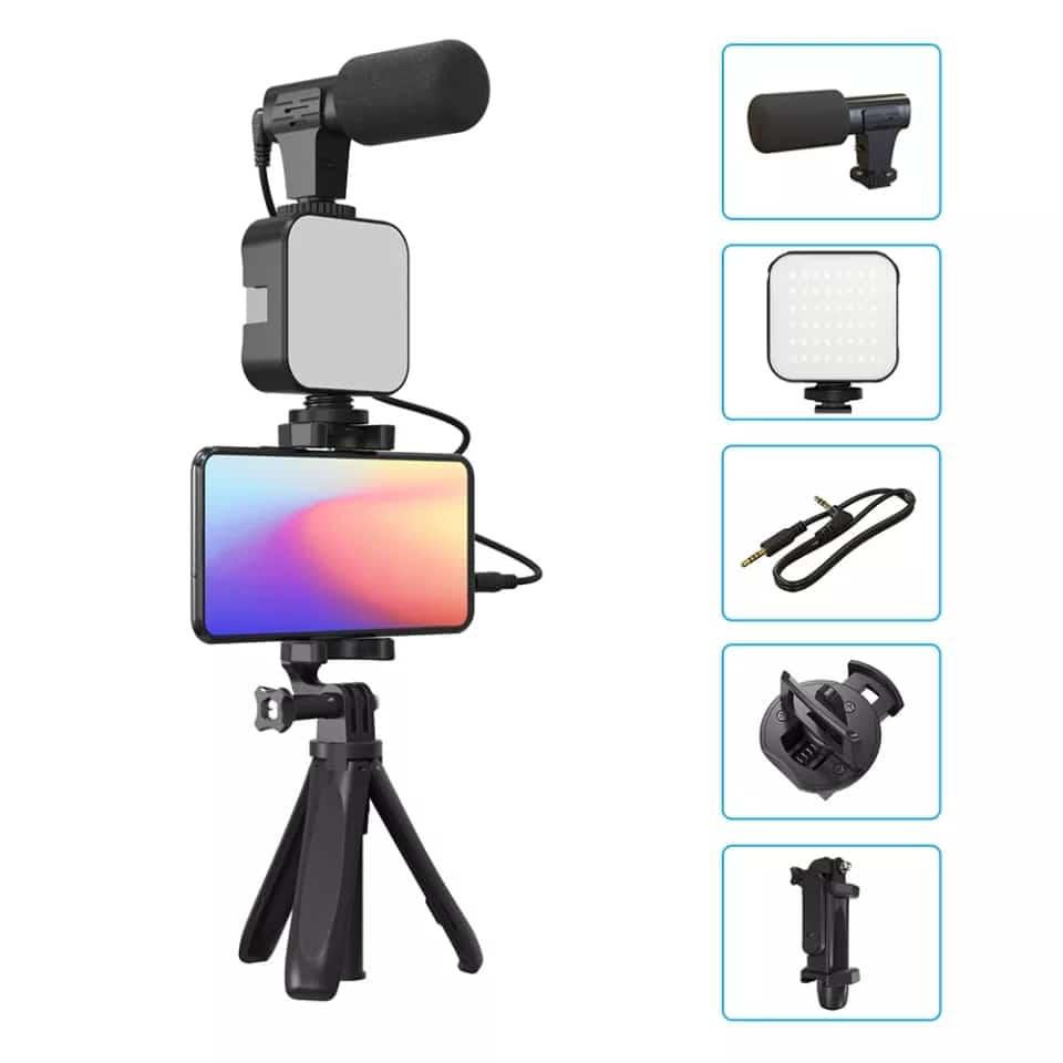 vlogging kit accessories for mobile phone dslr camera video recording with tripod shoot mic 360 led remote selfie light for live streaming short film vlogging kit accessories for mobile phone dslr camera video recording with tripod shoot mic 360 led remote selfie light for live streaming short film