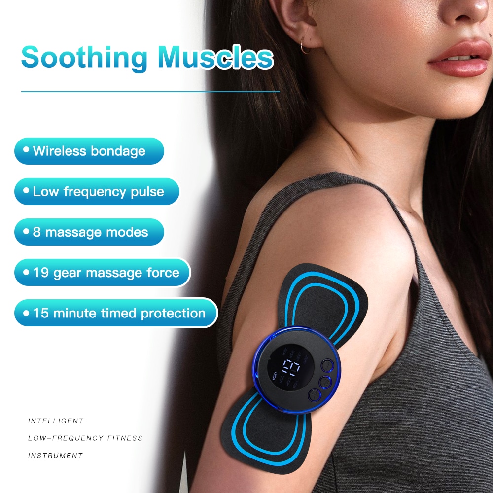 lcd display ems neck massage electric massager cervical neck back patch 8 mode pulse muscle stimulator portable relief pain lcd display ems neck massage electric massager cervical neck back patch 8 mode pulse muscle stimulator portable relief pain